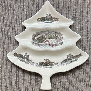Johnson Brothers White Tree-Shaped Platter